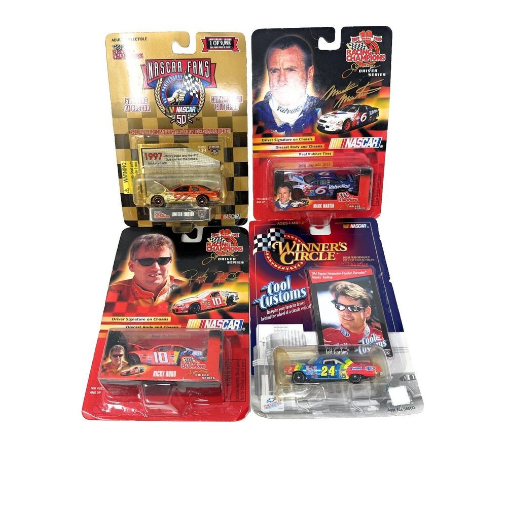 Lot Of (4) Winners Circle 1:64 Diecast,‎ Mark Martin Jeff Gordon Ricky Rudd
